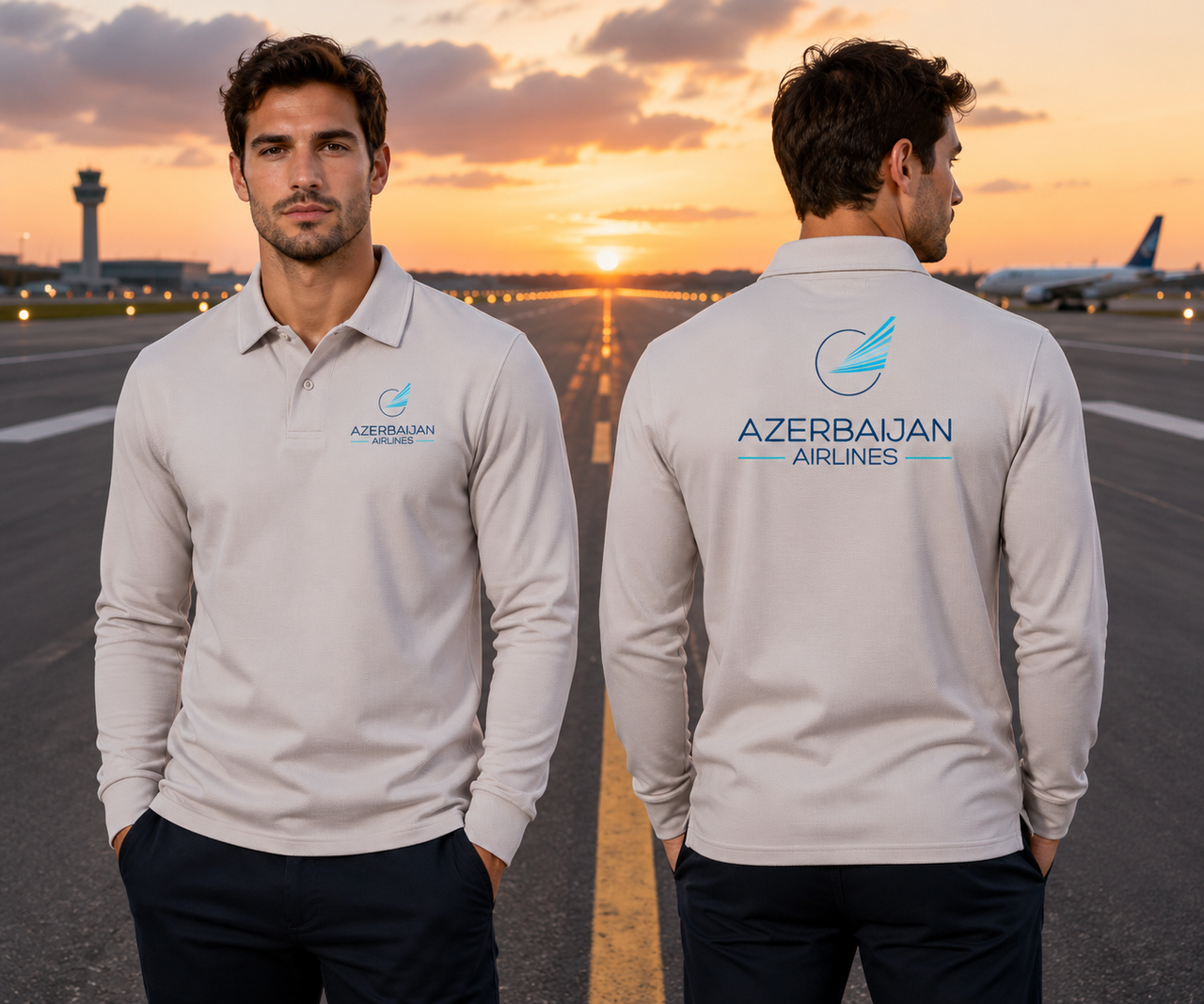 AZERBAIJAN AIRLINES LONG SLEEVE  POLO