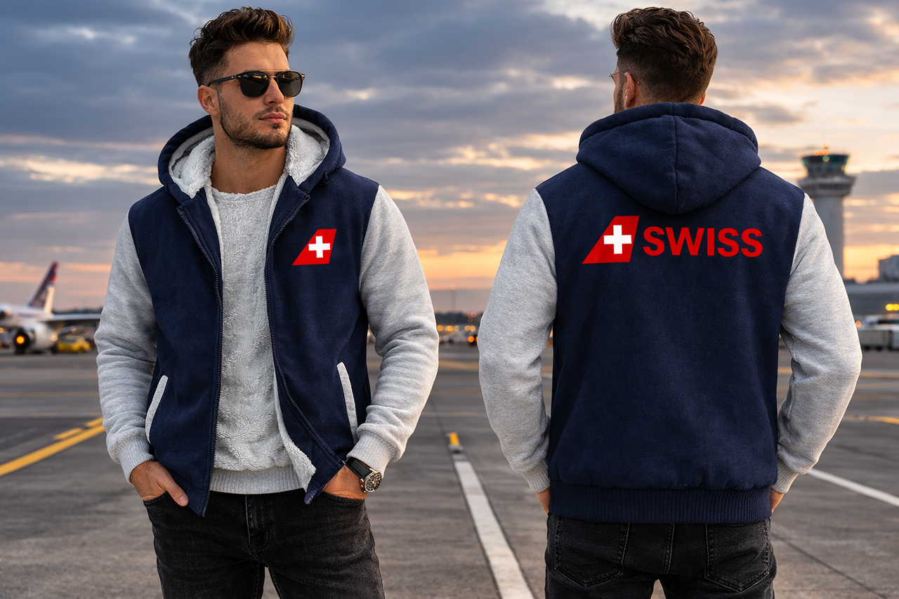 SWISS AIRLINES  JACKETS FLEECE SWEATSHIRT