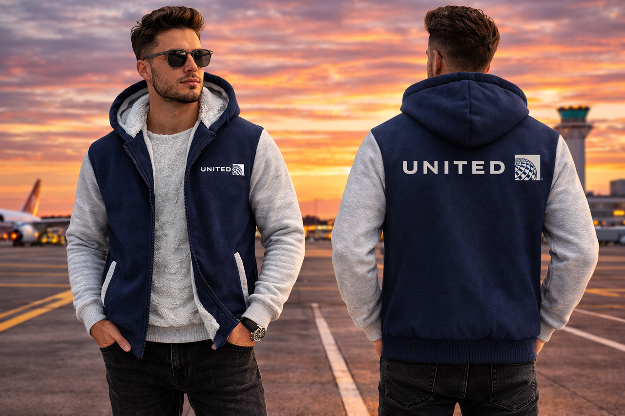 UNITED AIRLINES  JACKETS FLEECE SWEATSHIRT