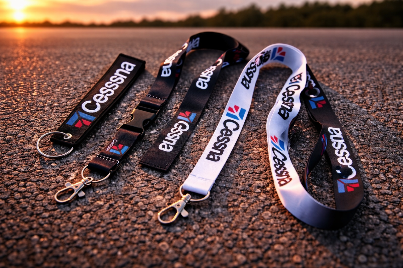 3 PCS/SET CESSNA LANYARDS NECK STRAP  KEYCHAIN