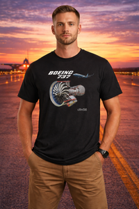 Thumbnail for Boeing 737 CFM56 Engine Diagram T-Shirt - Premium Cotton Blend