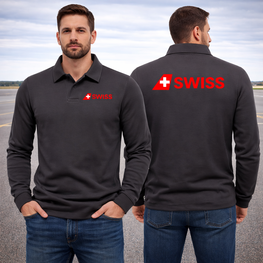 SWISS AIRLINES LONG SLEEVE  POLO
