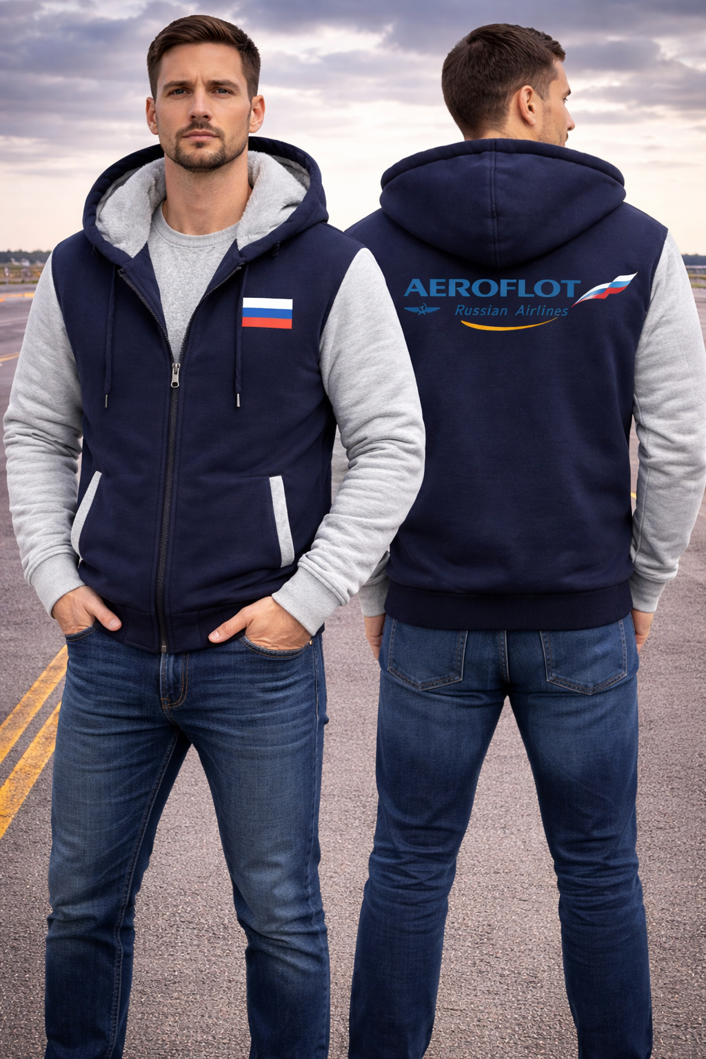 RUSSIAN AIRLINES  JACKETS FLEECE SWEATSHIRT