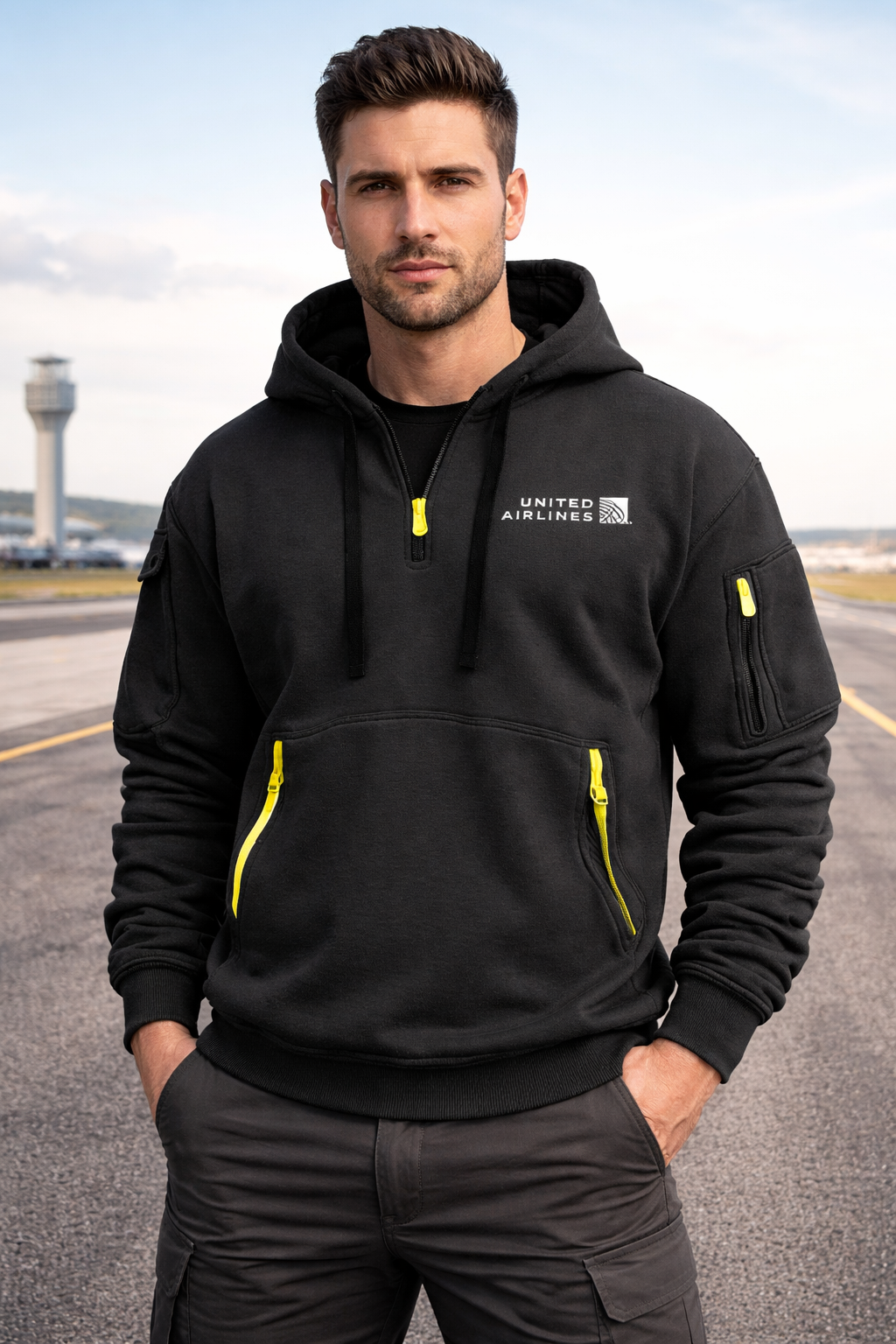 UNITED AIRLINES HOODED JACKET PULLOVER