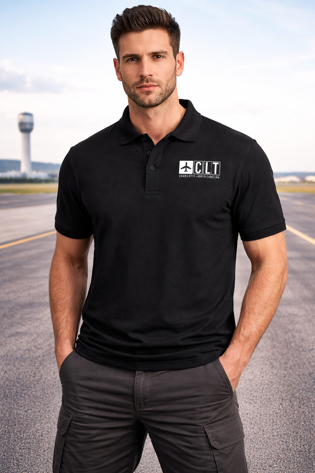 CLT AIRPORT POLO T-SHIRT