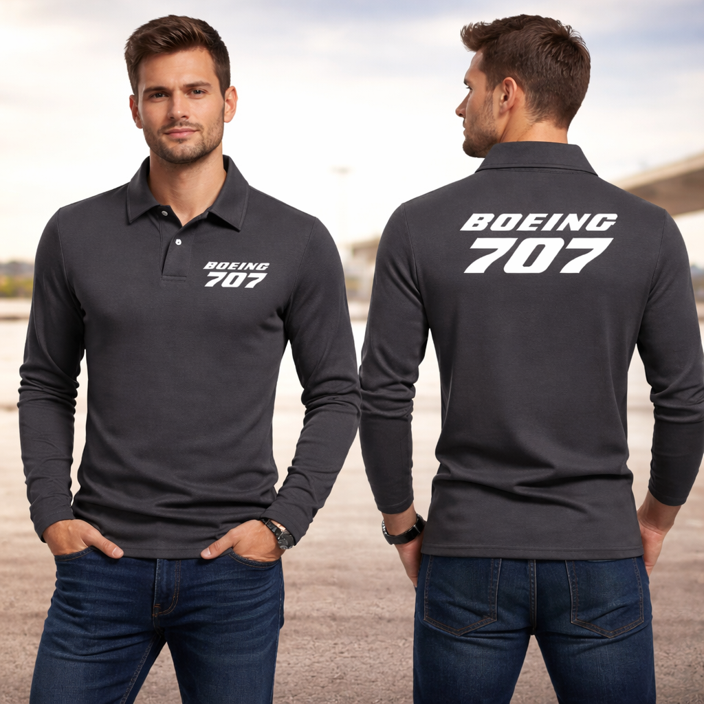 BOEING 707 LOGO LONG SLEEVE  POLO