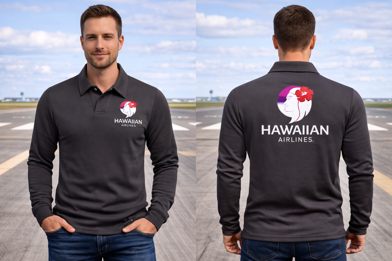 HAWAIIAN AIRLINES LONG SLEEVE  POLO