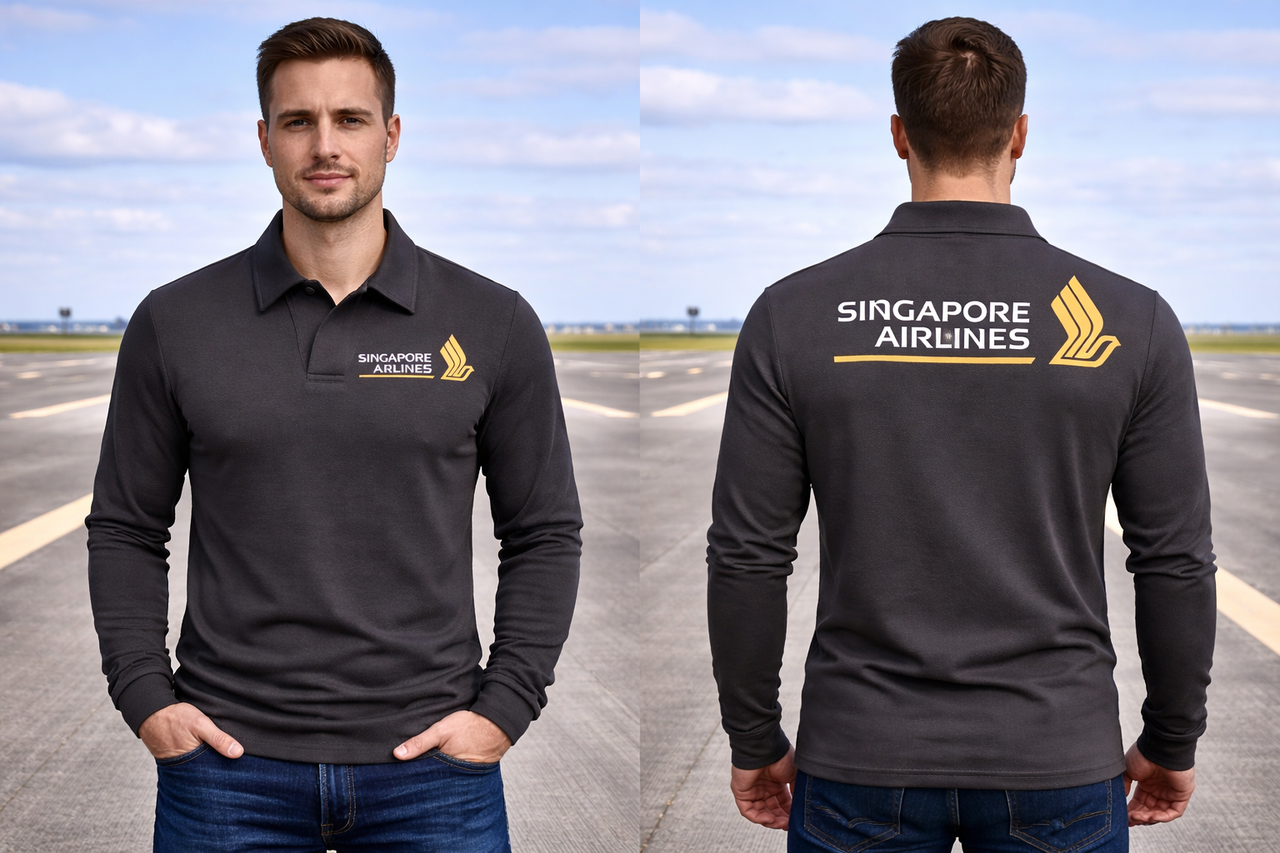 SINGAPURE AIRLINES LONG SLEEVE  POLO