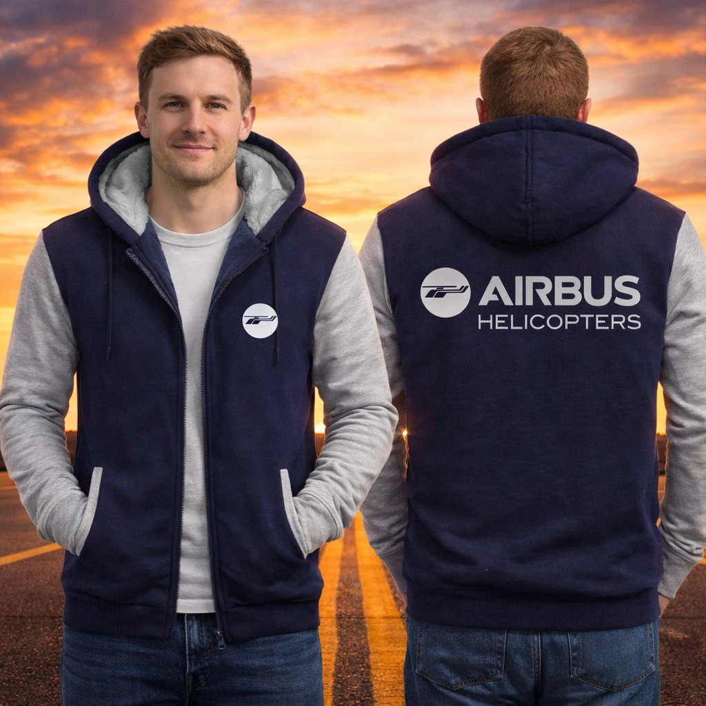 AIRBUS HELICOPTER WINTER THICK ZIP SWEATSHIRTS