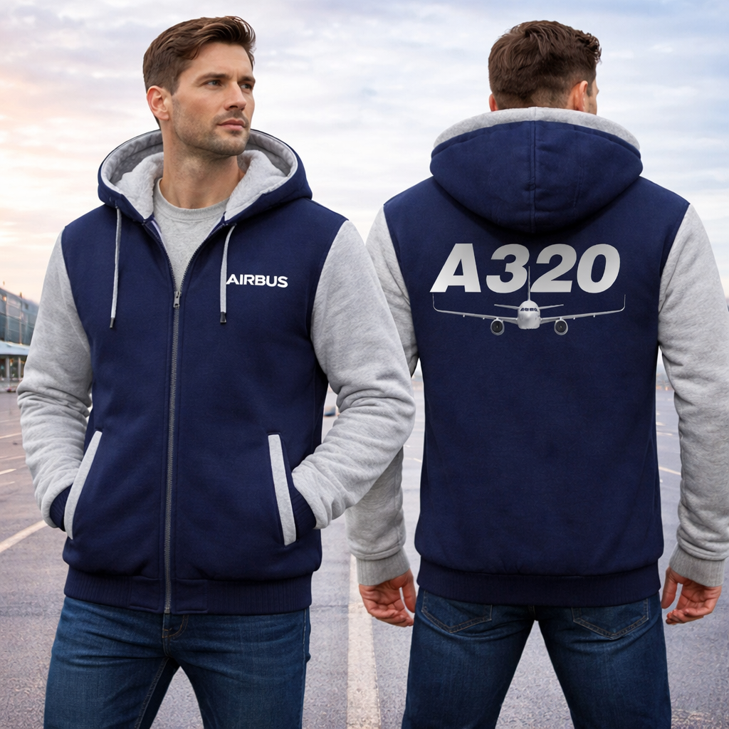 AIRBUS A320 WINTER THICK ZIP SWEATSHIRTS