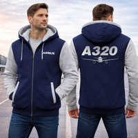 Thumbnail for AIRBUS A320 WINTER THICK ZIP SWEATSHIRTS