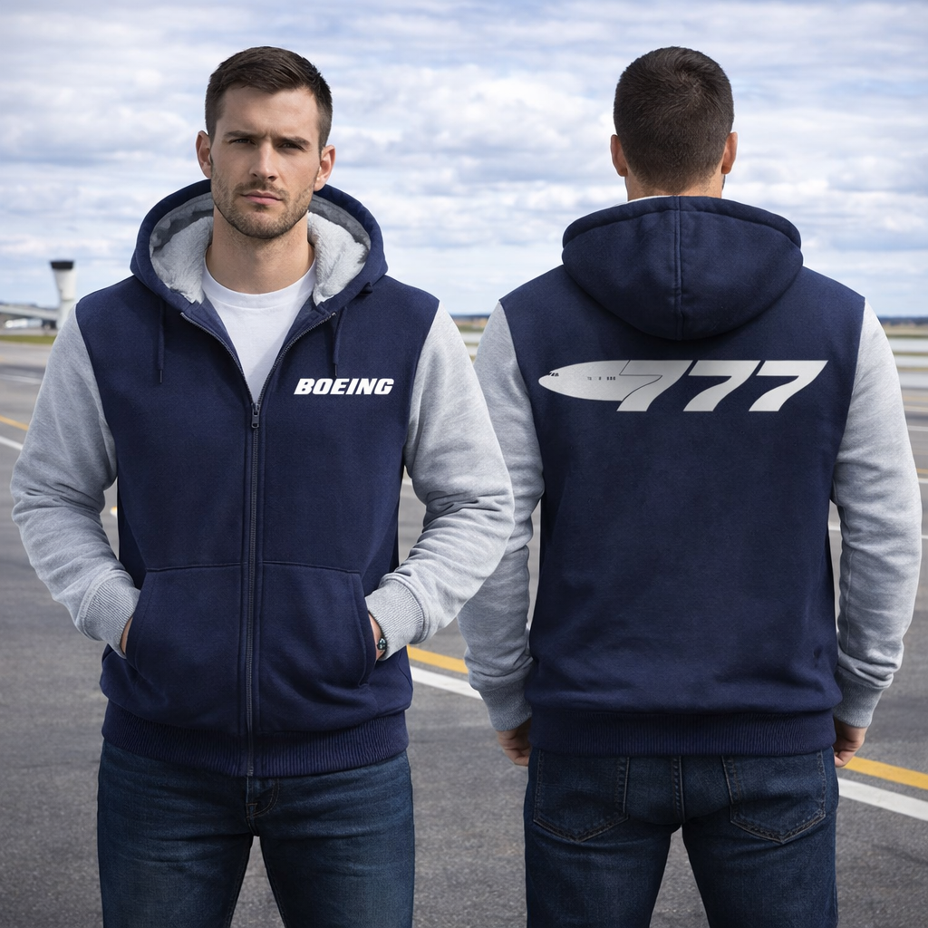 BOEING 777 WINTER THICK ZIP SWEATSHIRT