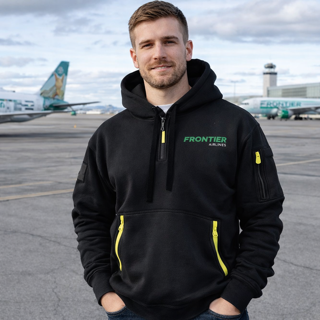 FRONTIER AIRLINE HOODED JACKET PULLOVER