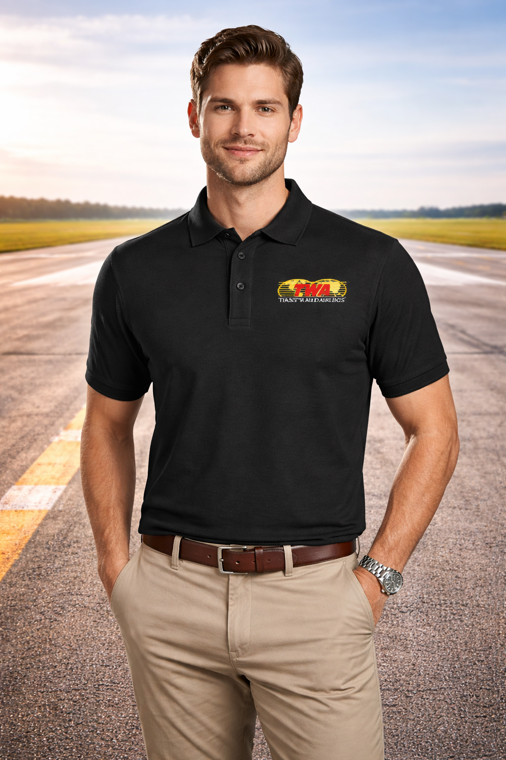 TWA AIRLINES POLO T-SHIRT