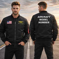Thumbnail for NAME WITH AIRCRAFT MODEL NUMBER AVIATOR JACKET