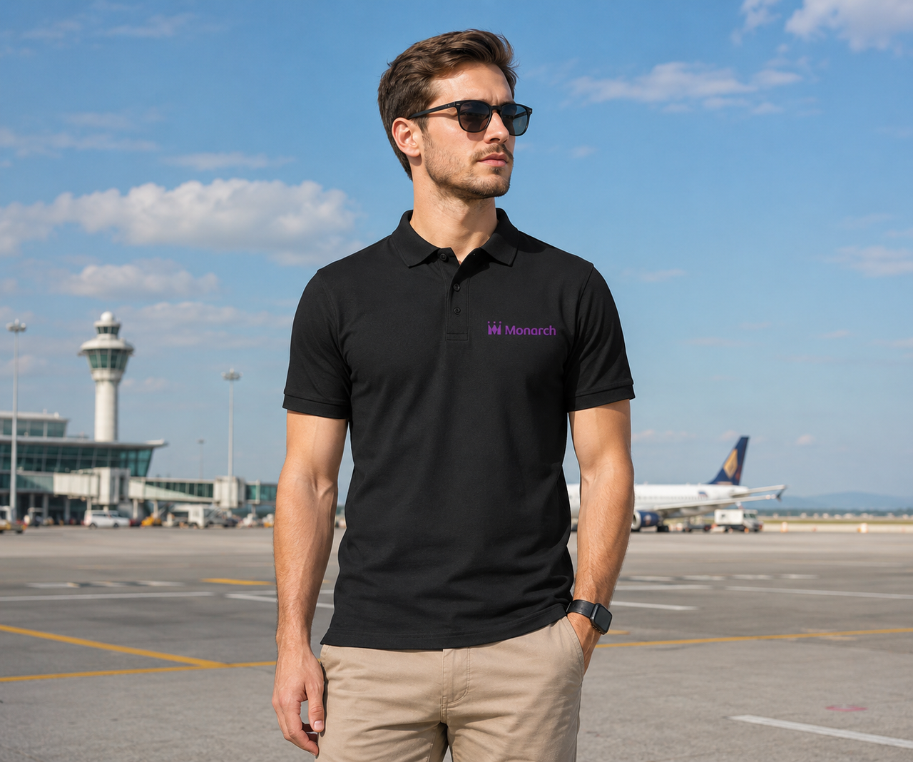 MONORCH AIRLINES POLO T-SHIRT