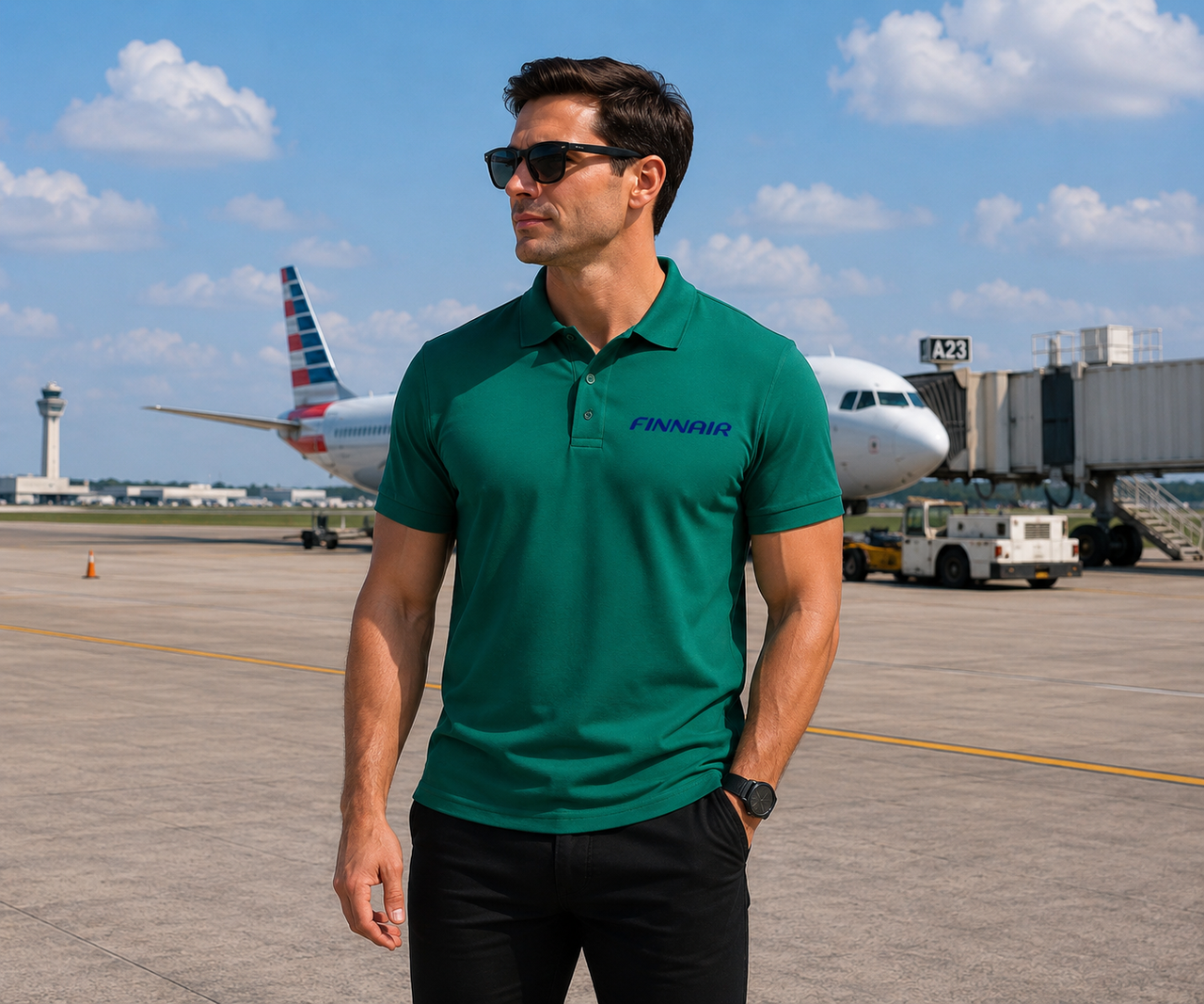 FINN  AIRLINES POLO T-SHIRT 1