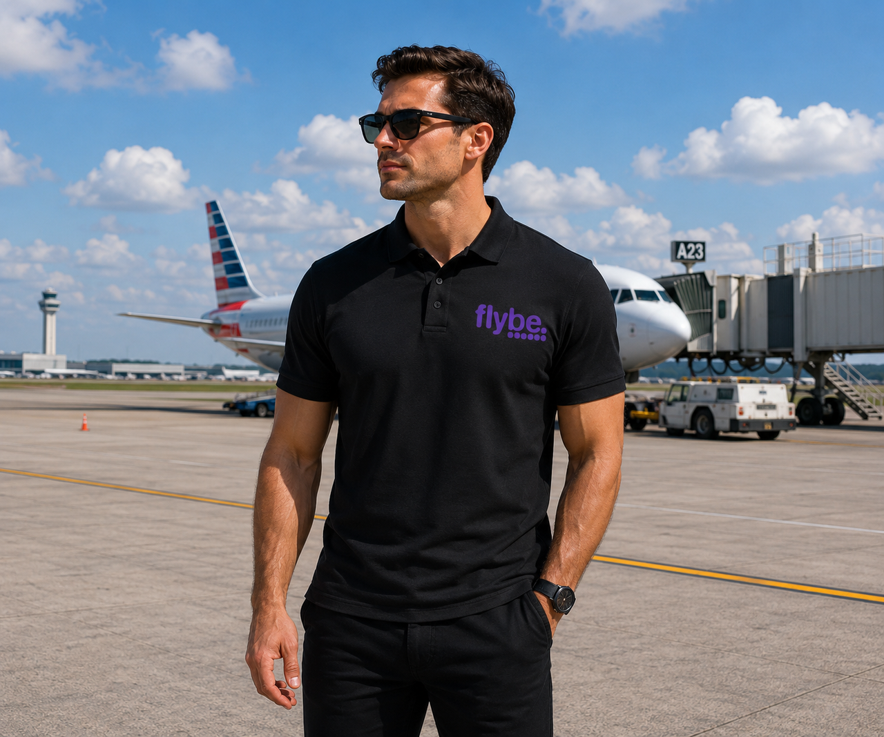 FLYBE AIRLINES POLO T-SHIRT