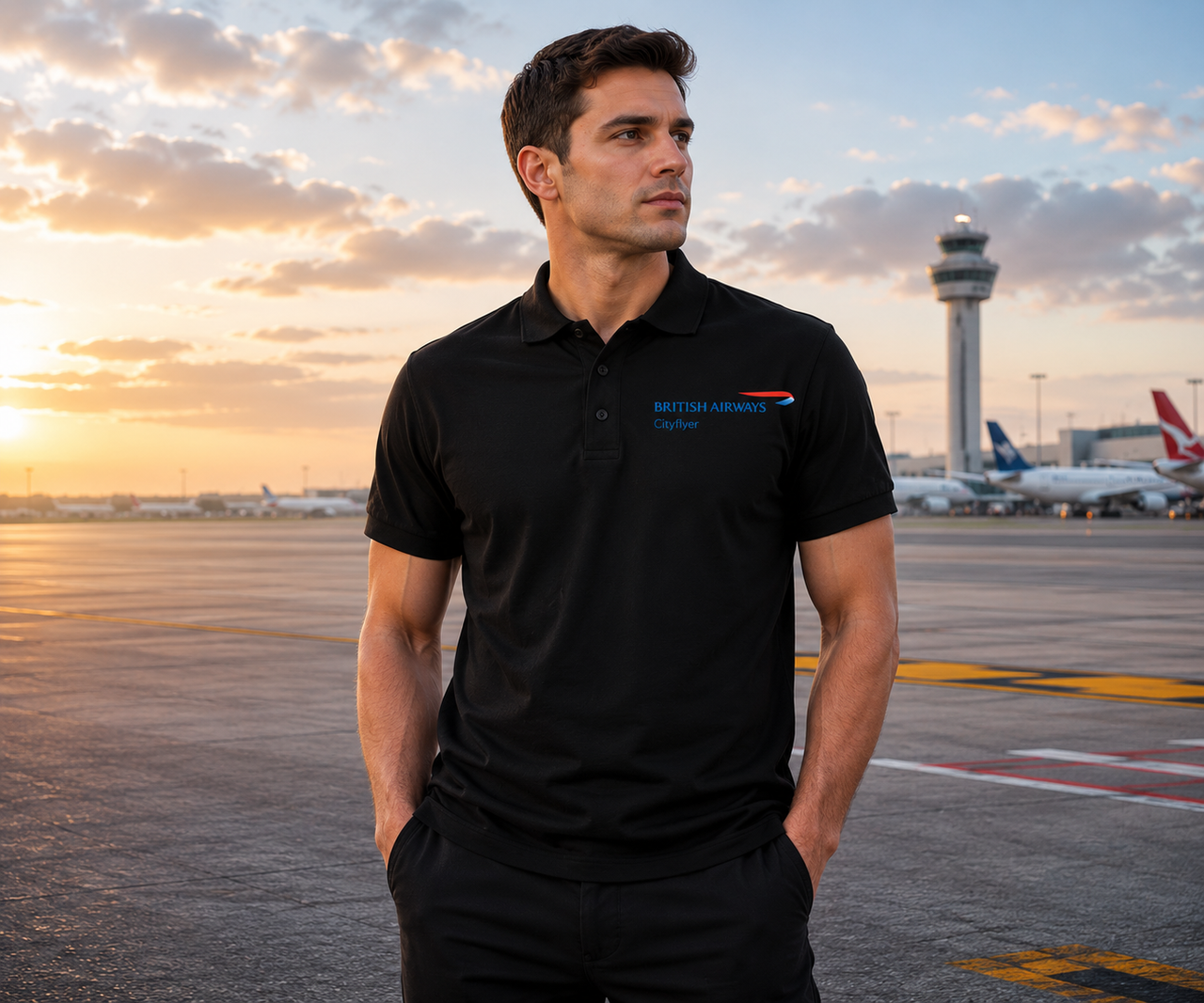 BRITISH CITYFLYER  AIRLINES POLO T-SHIRT