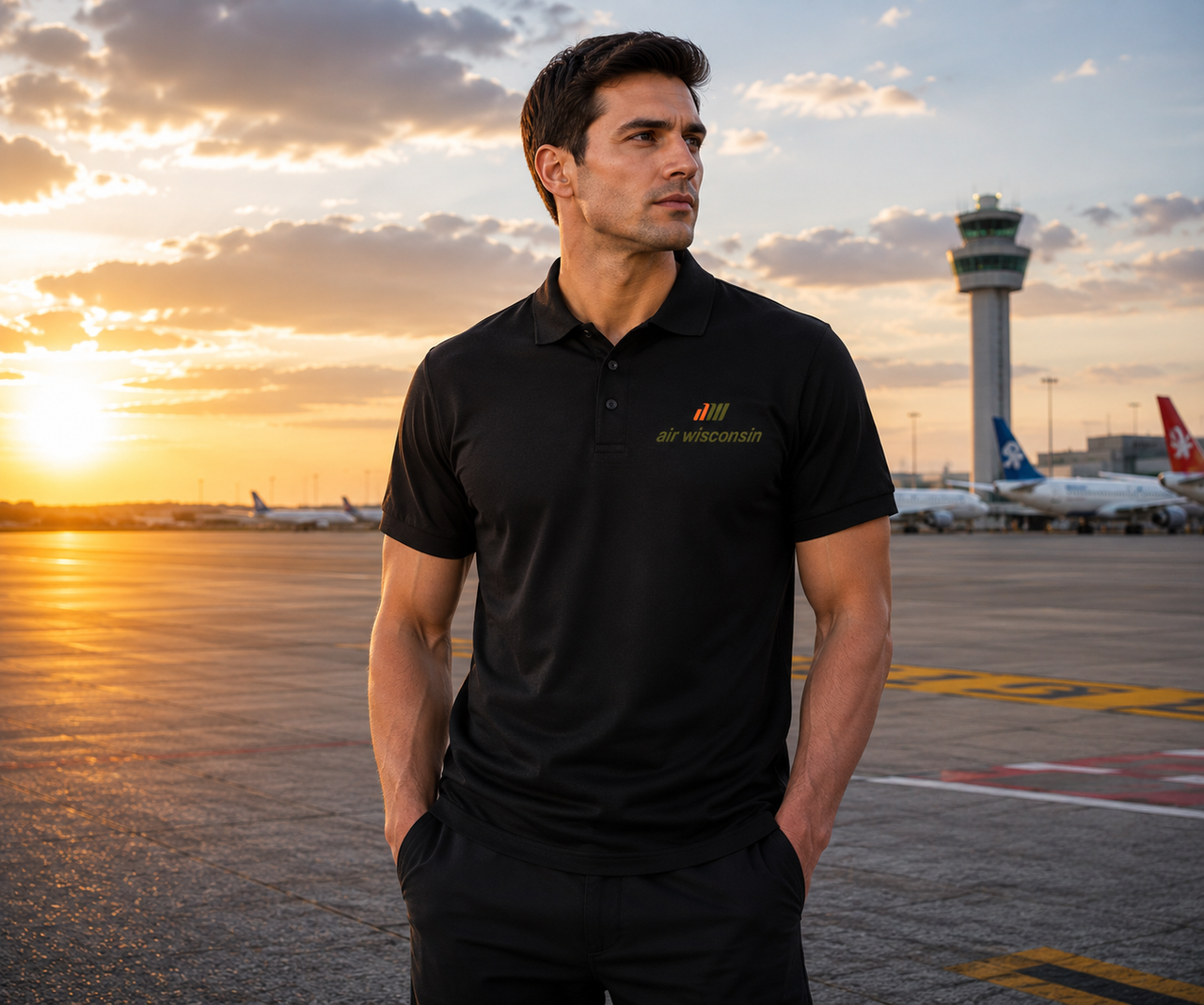 WISCONSIN AIRLINES POLO T-SHIRT