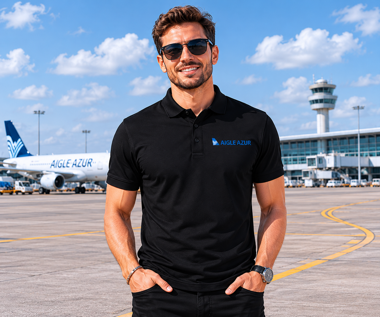 AIGLE AZUR AIRLINES POLO T-SHIRT