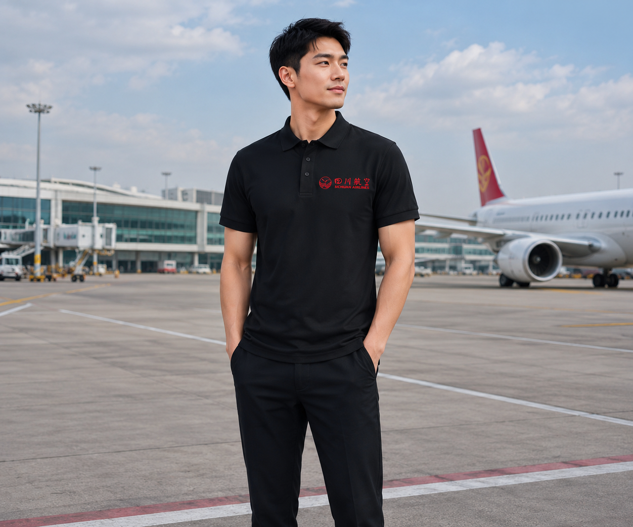 SICHUN AIRLINES POLO T-SHIRT