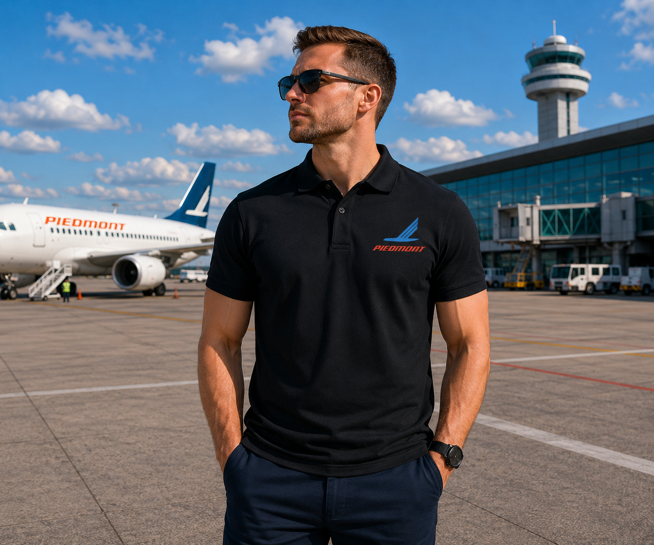 PIDMONT AIRLINES POLO T-SHIRT