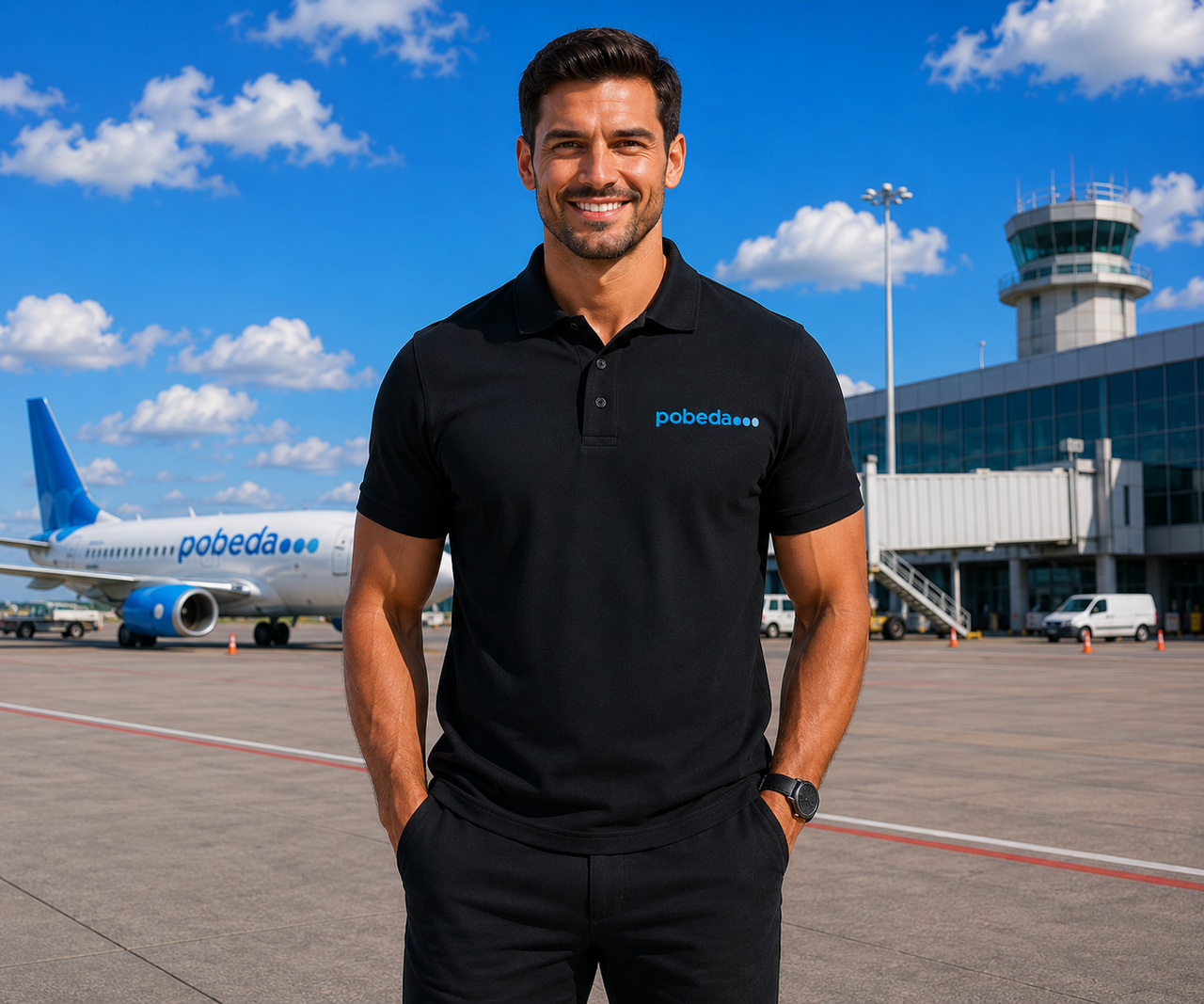 POBEDA AIRLINES POLO T-SHIRT
