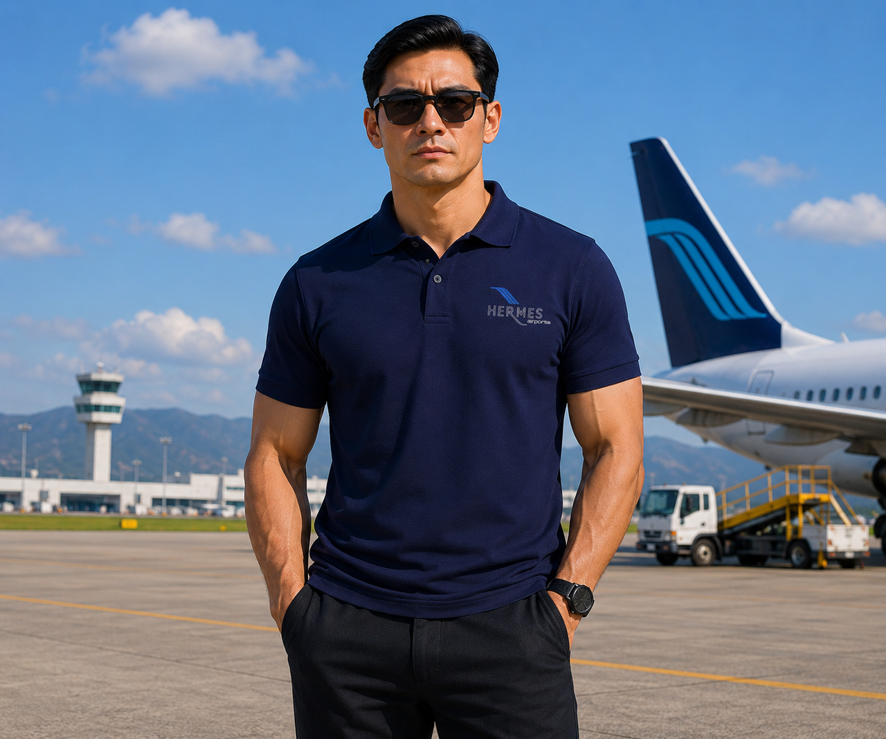 HERMES AIRLINES POLO T-SHIRT