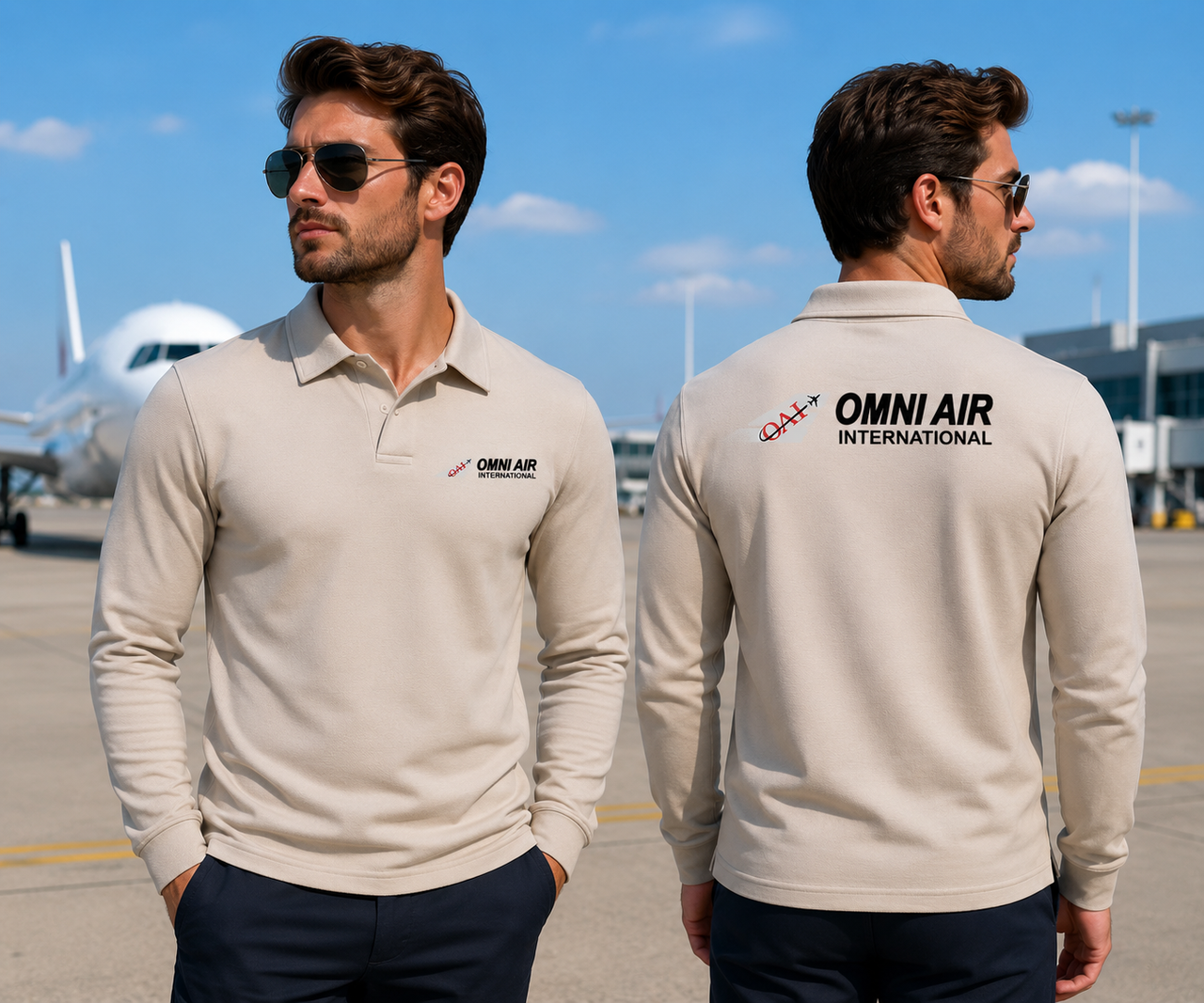OMAN AIR LONG SLEEVE  POLO 01