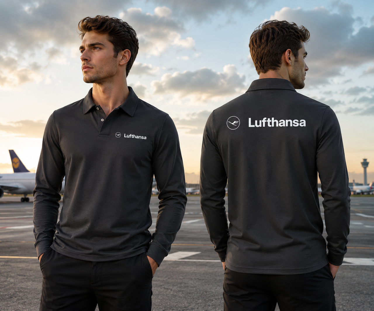 LUFTHANSA AIRLINES LONG SLEEVE  POLO