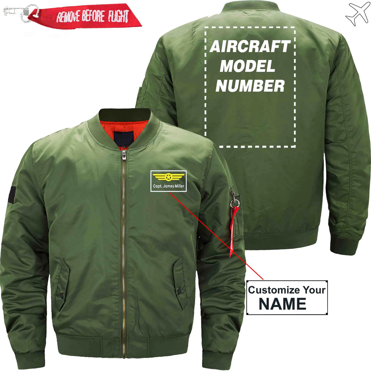 NAME WITH AIRCRAFT MODEL NUMBER - JACKET THE AV8R