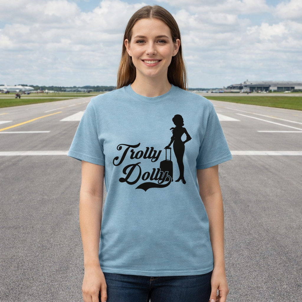 TROLLY DOLLY FLIGHT ATTENDANT CABIN CREW JOB T-SHIRT