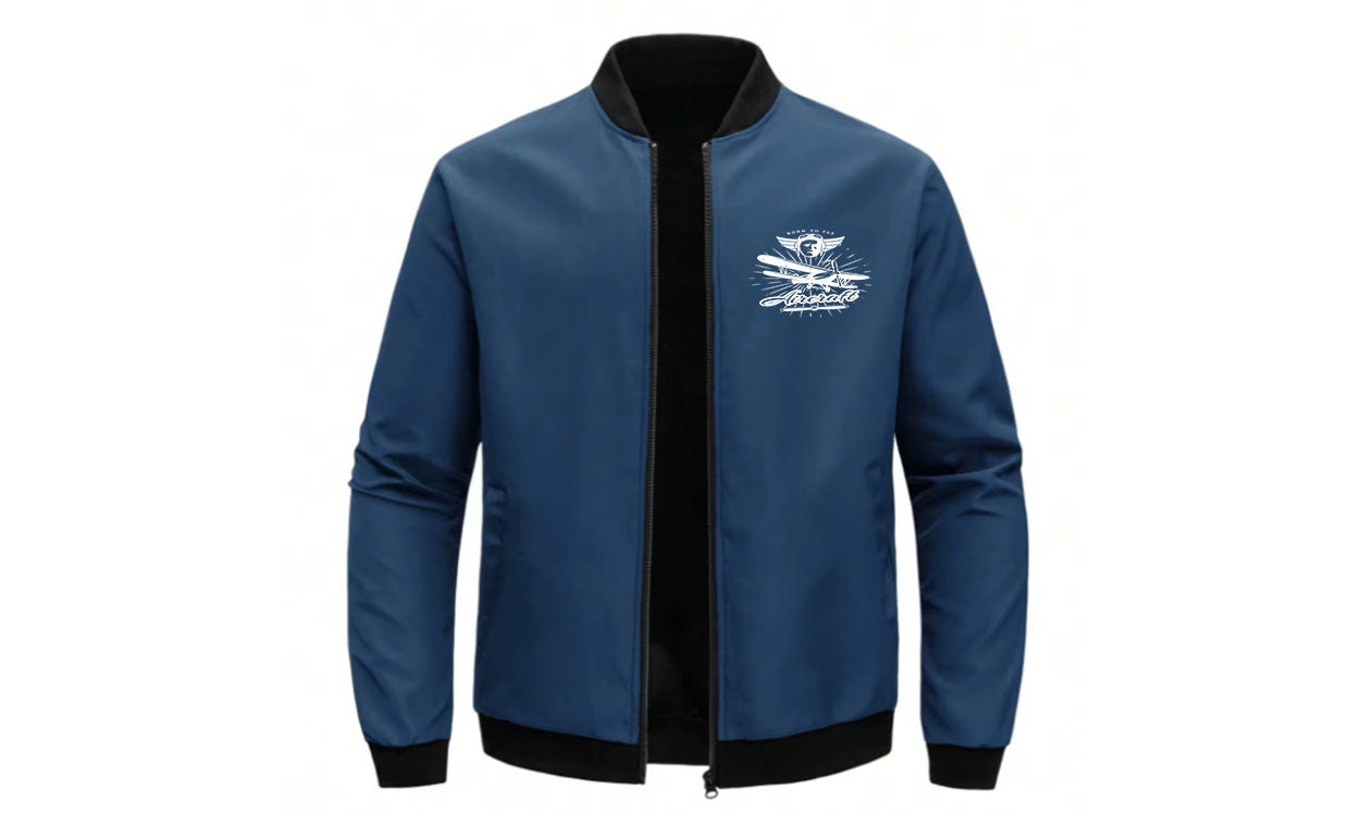 PILOT Baseball Collar Short Loose Solid Color Jacket 000000