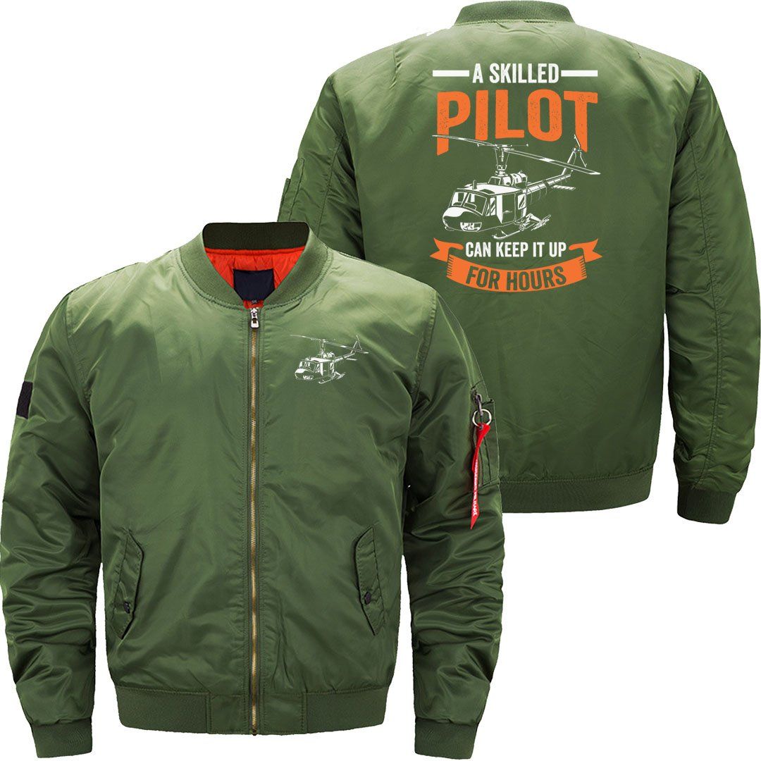 A SKILLED PILOT BOMBER FLIGHT AVIATOR JACKET - PILOTSX