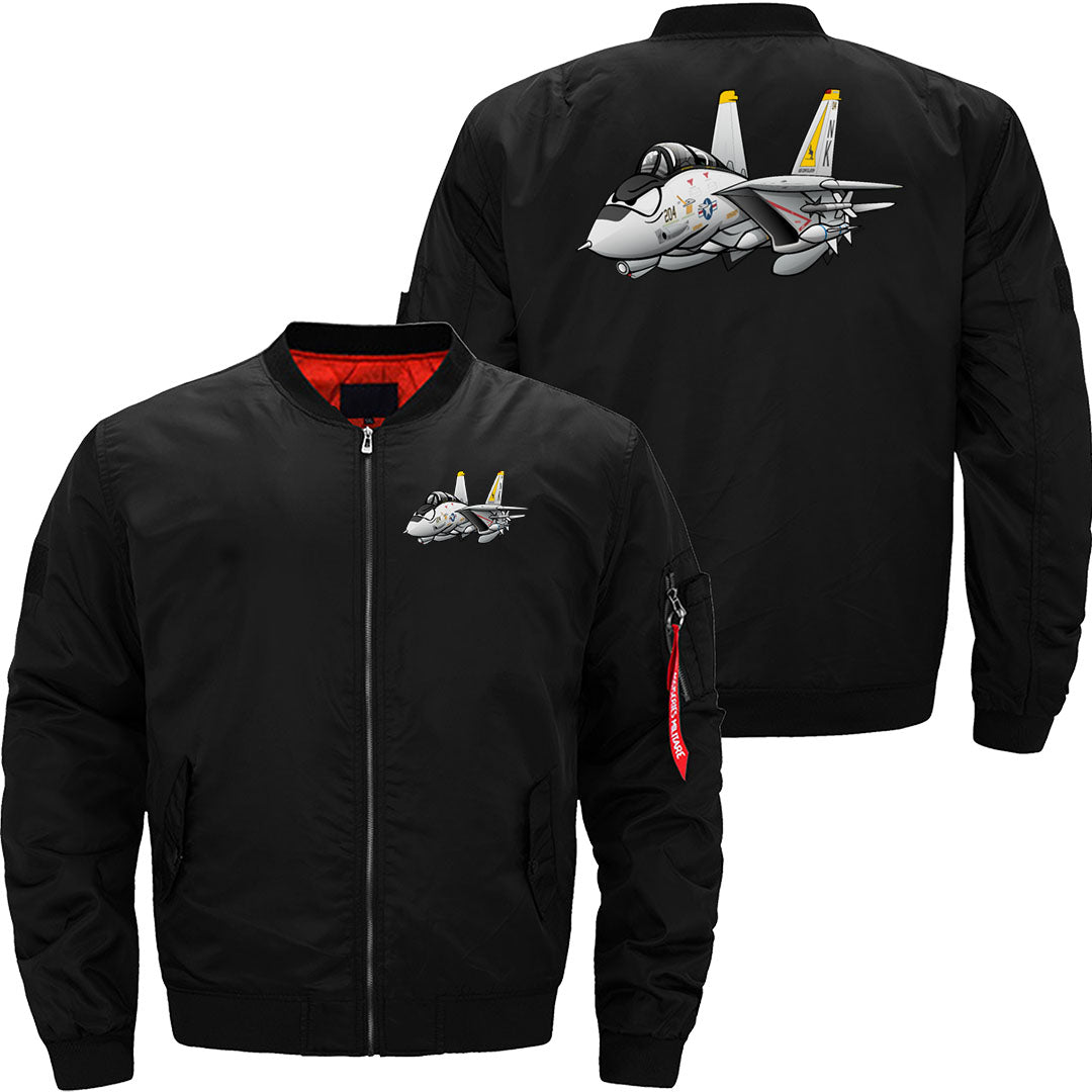 F-14 Tomcat Military Fighter Jet Aircraft Cartoon JACKET THE AV8R