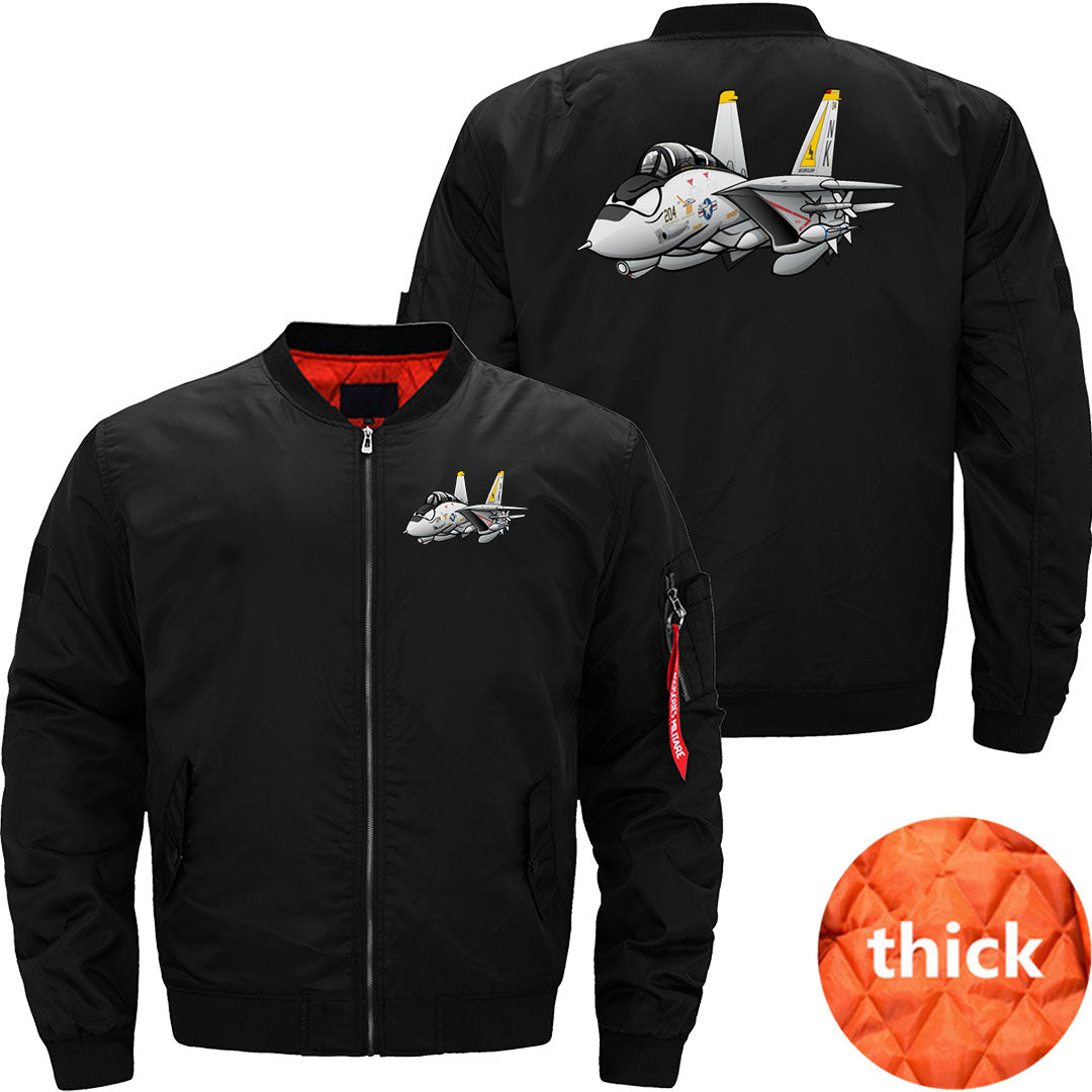 F-14 Tomcat Military Fighter Jet Aircraft Cartoon JACKET THE AV8R