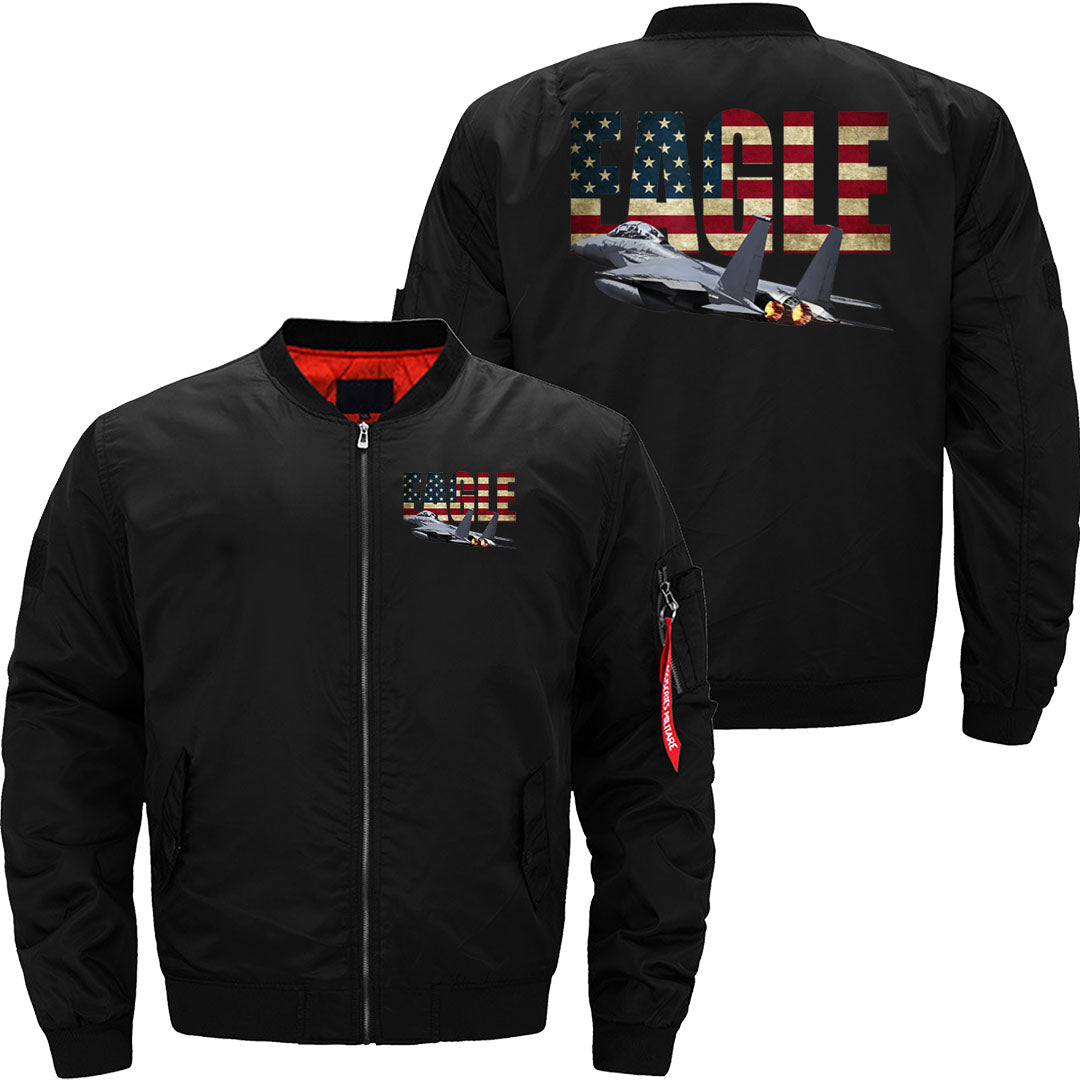 F 15 EAGLE FIGHTER PLANE JET US FLAG JACKET THE AV8R