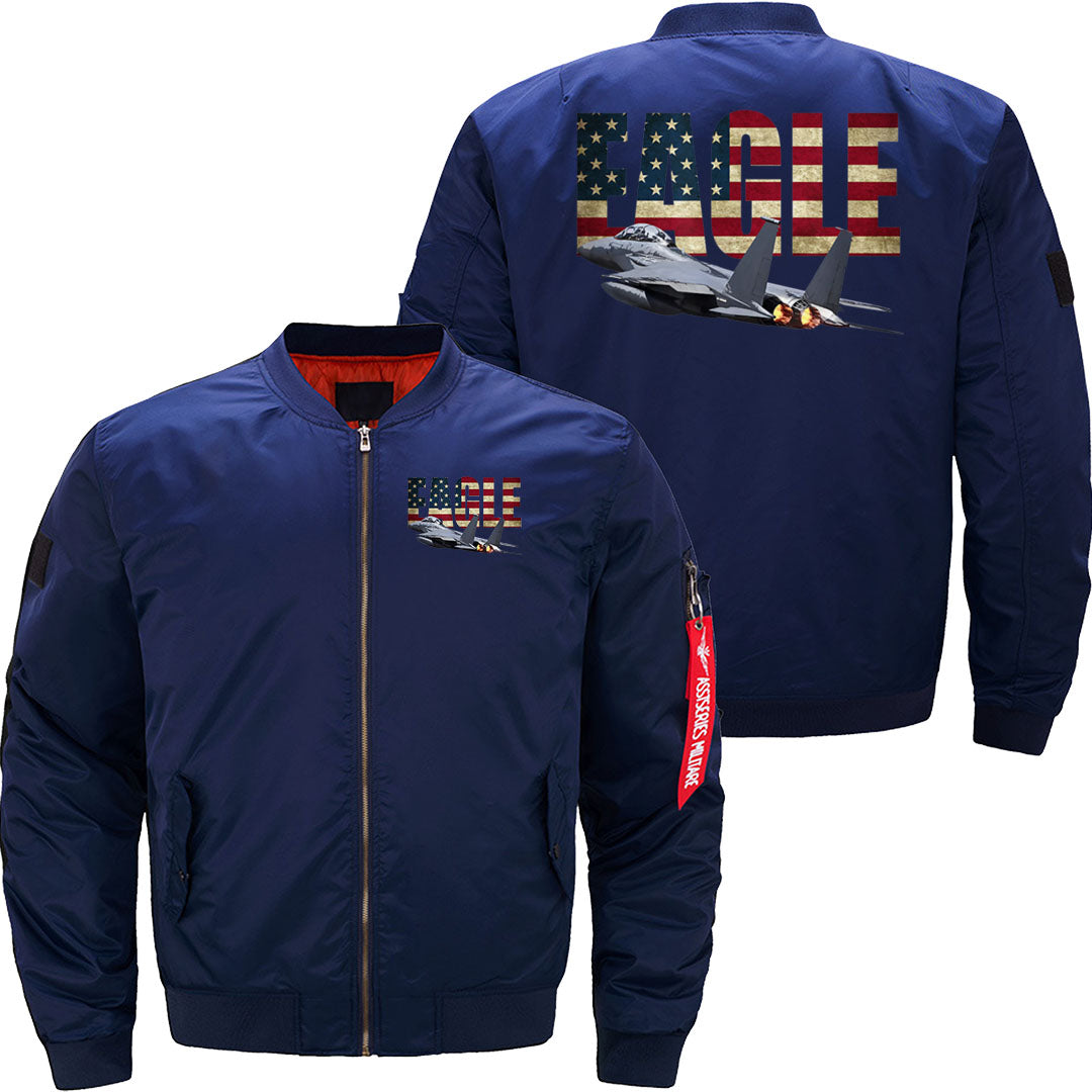 F 15 EAGLE FIGHTER PLANE JET US FLAG JACKET THE AV8R