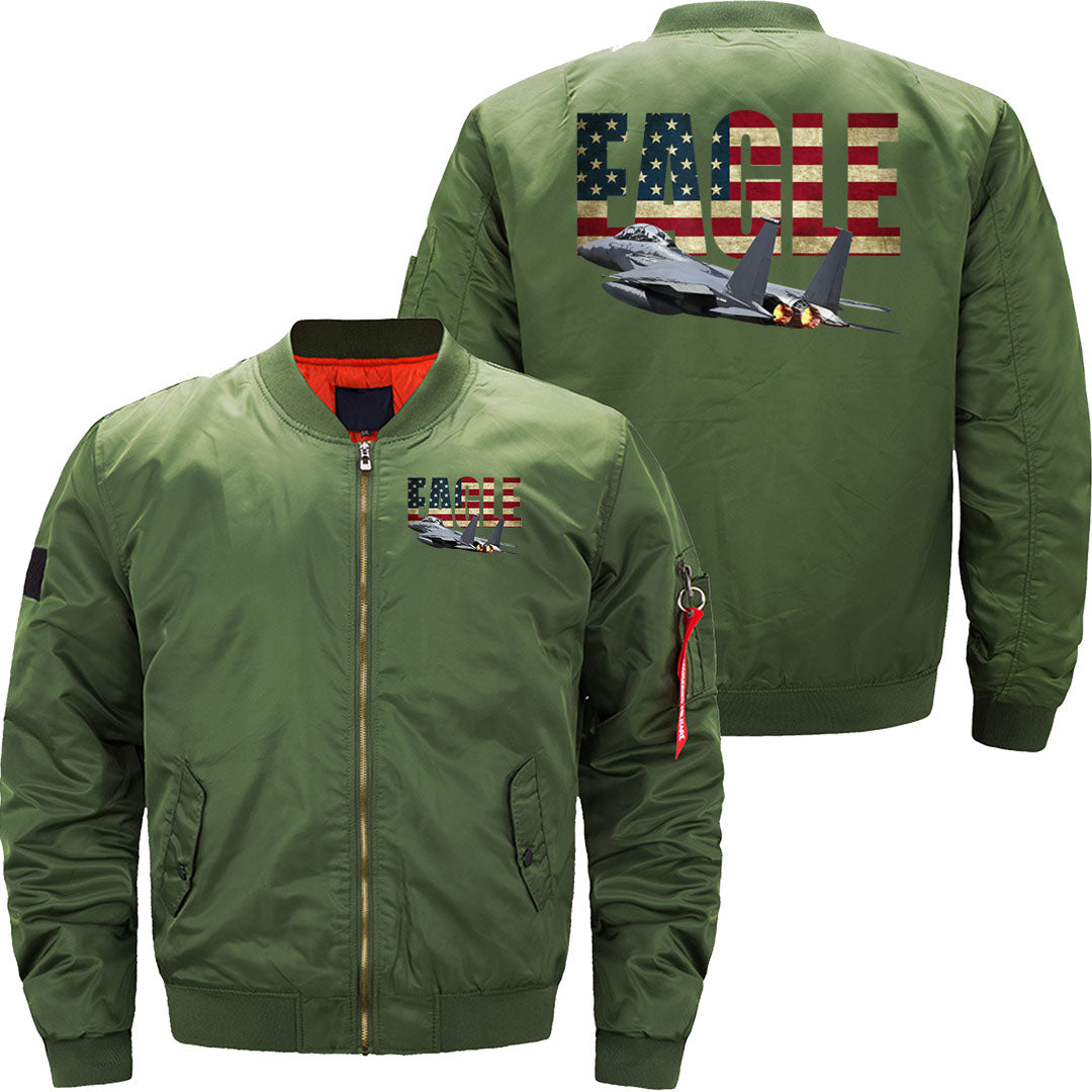 F 15 EAGLE FIGHTER PLANE JET US FLAG JACKET THE AV8R