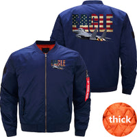 Thumbnail for F 15 EAGLE FIGHTER PLANE JET US FLAG JACKET THE AV8R