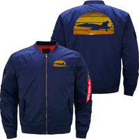 Thumbnail for F-18 Hornet Sunset Flight Jet Fighter Airplane Vin JACKET THE AV8R