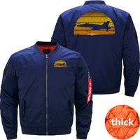 Thumbnail for F-18 Hornet Sunset Flight Jet Fighter Airplane Vin JACKET THE AV8R