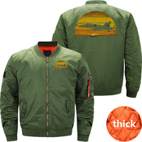 Thumbnail for F-18 Hornet Sunset Flight Jet Fighter Airplane Vin JACKET THE AV8R