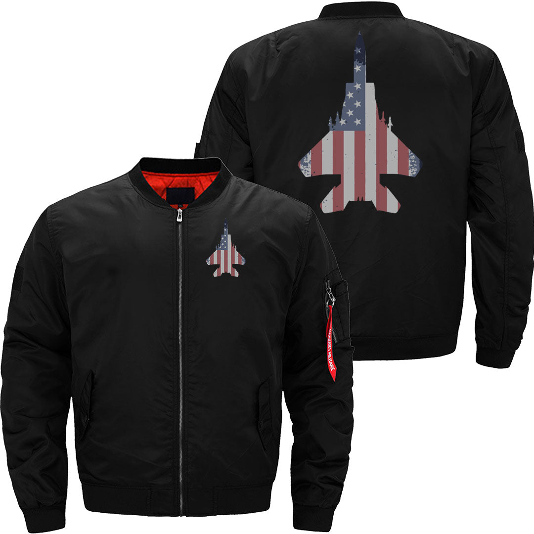 F-15 Eagle Fighter Jet Plane American Flag Gift JACKET THE AV8R