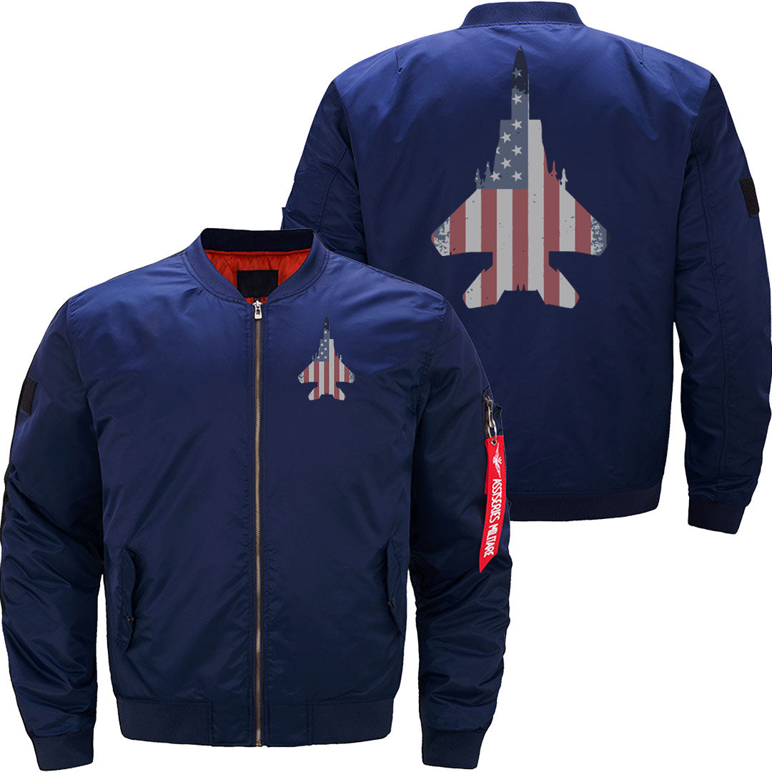 F-15 Eagle Fighter Jet Plane American Flag Gift JACKET THE AV8R