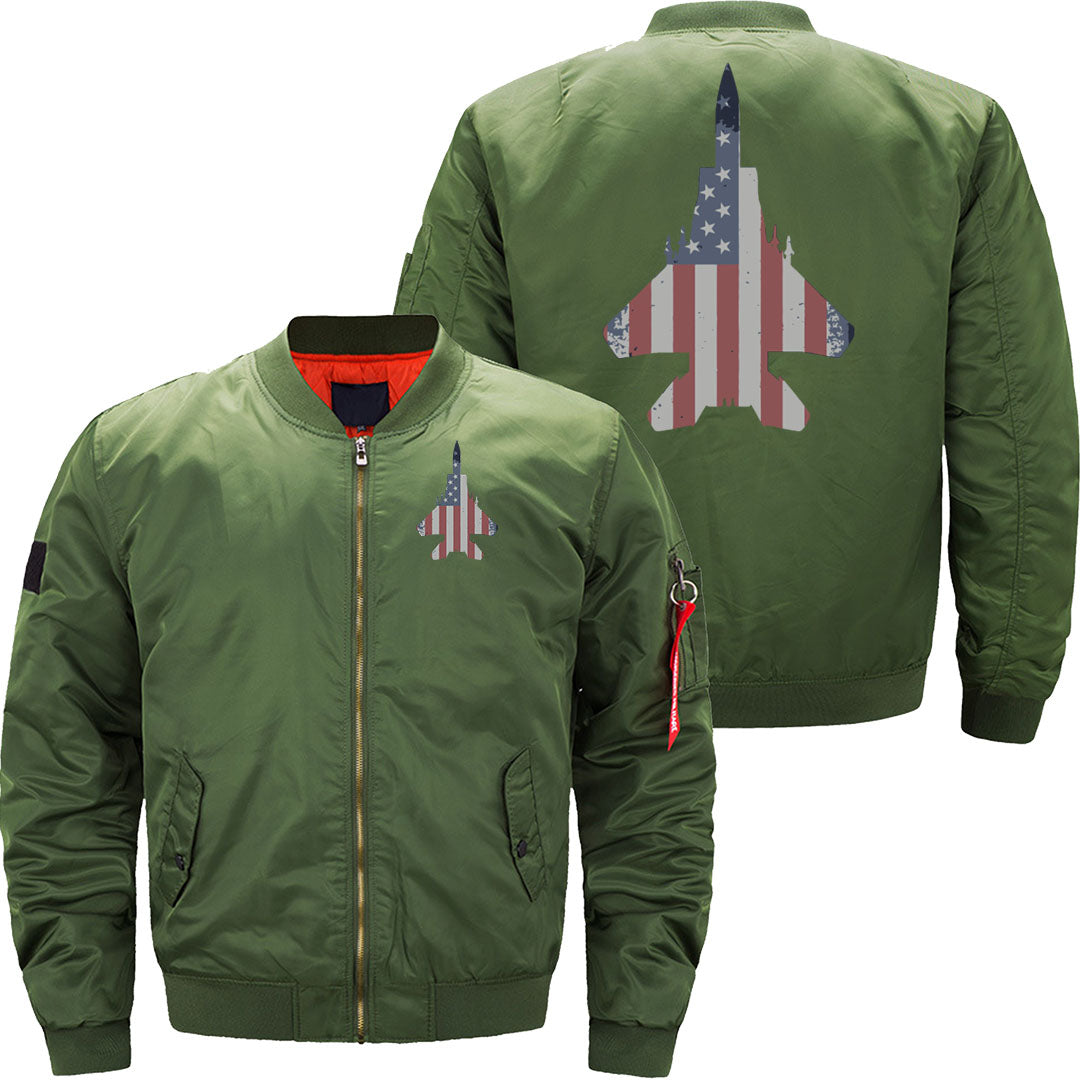 F-15 Eagle Fighter Jet Plane American Flag Gift JACKET THE AV8R