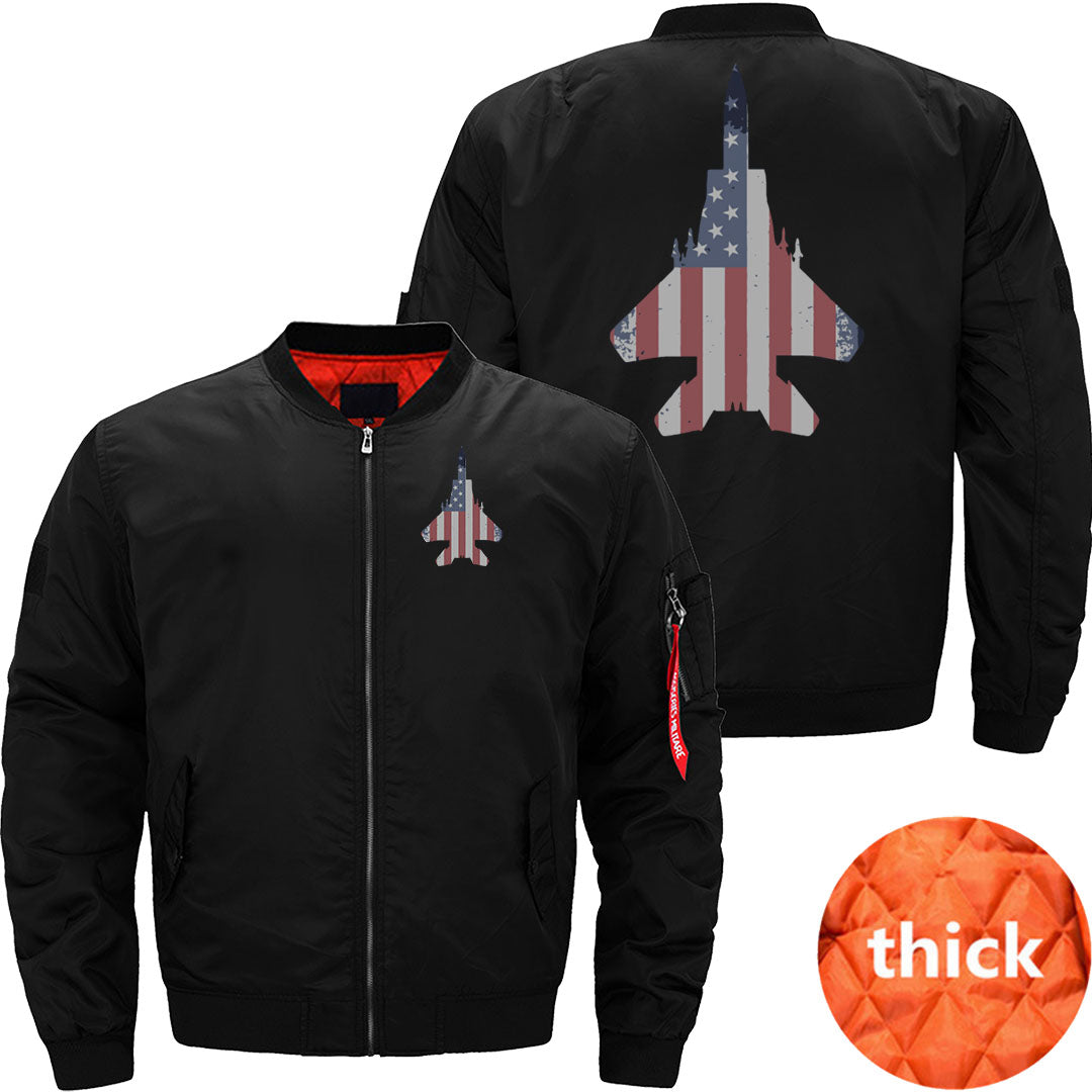 F-15 Eagle Fighter Jet Plane American Flag Gift JACKET THE AV8R