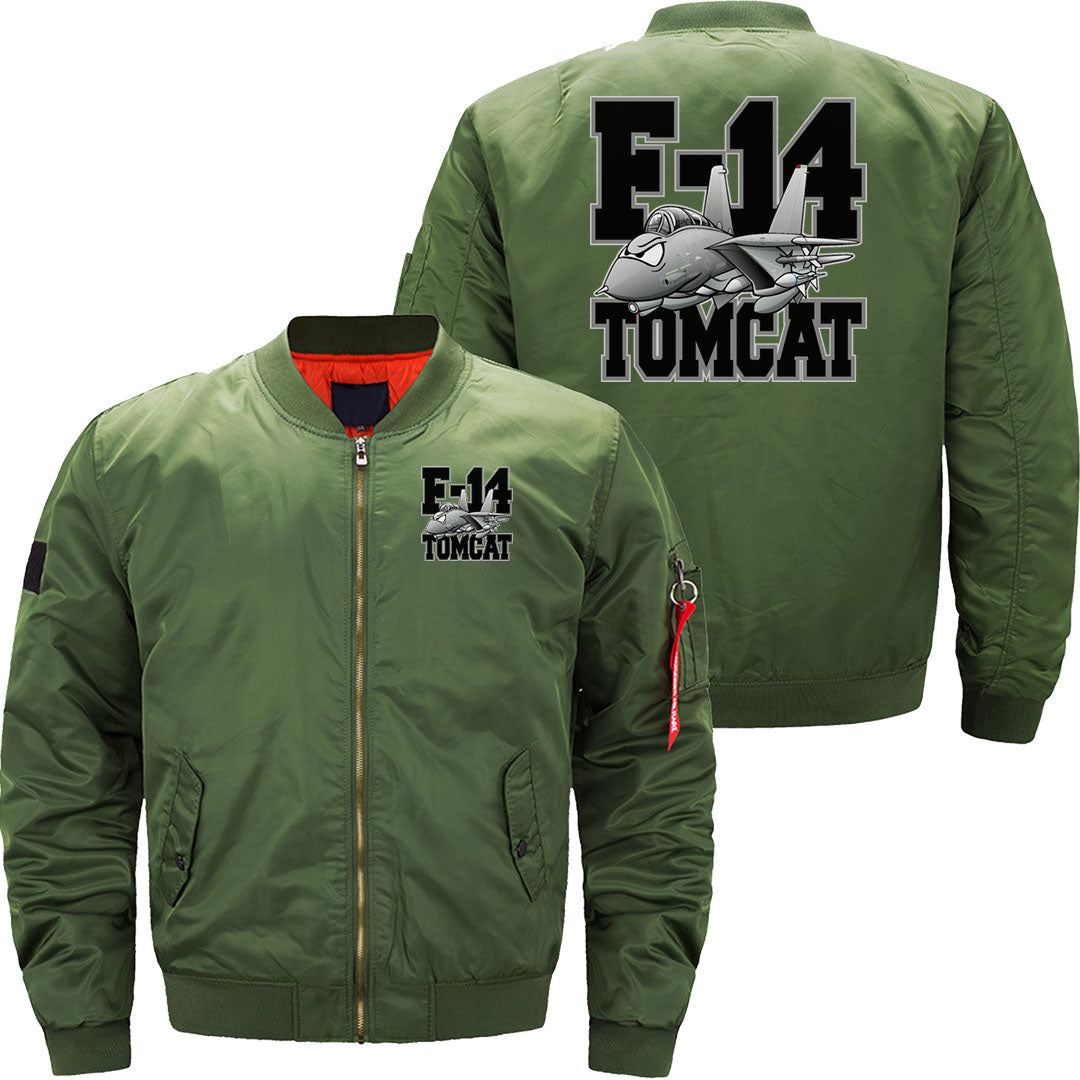 F-14 Tomcat Military Fighter Jet Aircraft Cartoon JACKET THE AV8R