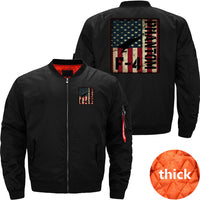 Thumbnail for F-4 Phantom American Flag Fighter Jet Pilot Patrio JACKET THE AV8R